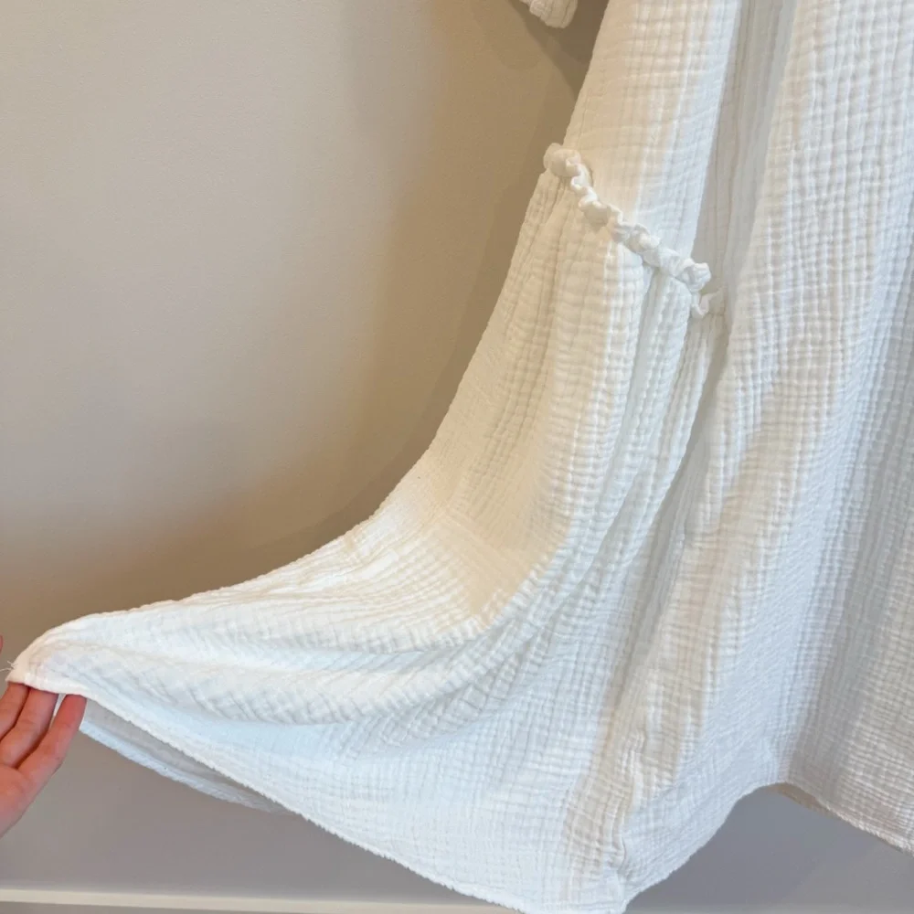 H&M White Cotton Long Sleeve Maxi Dress - Picture 7 of 12